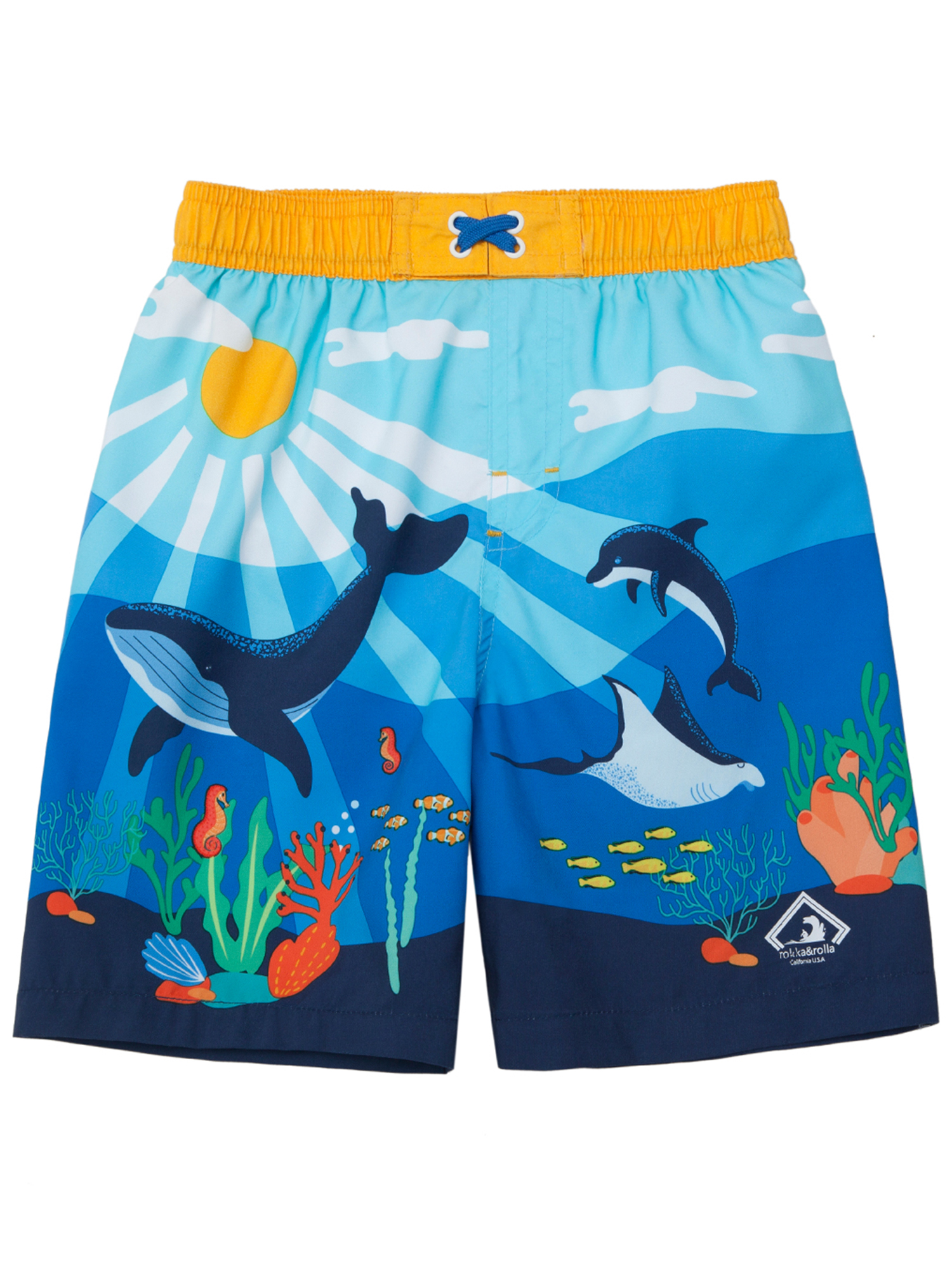 Rokka&Rolla Toddler Boys' Swim Trunks with Mesh Liner Baby Swimwear, UPF 50+ Sizes 2T-5T - image 1 of 6