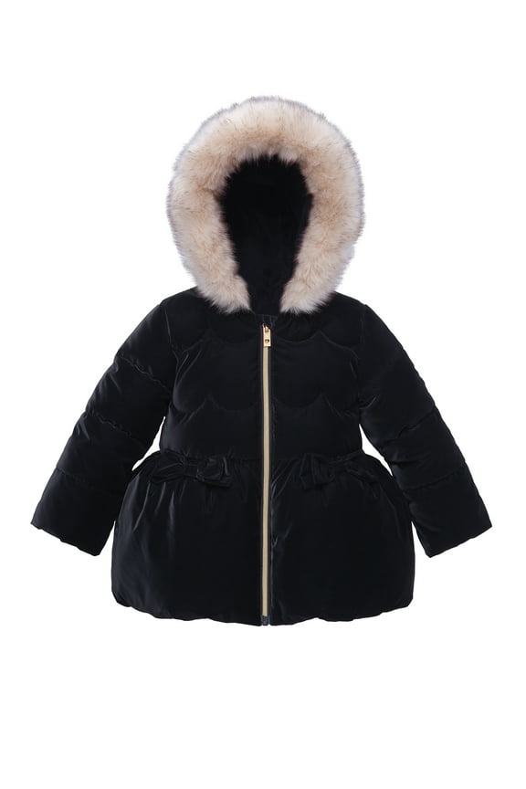 Rokka&Rolla Toddler Girls' Glossy Winter Coat Fleece Lined Kids Jacket