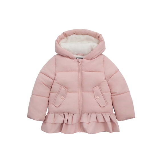 Rokka&Rolla Toddler Girls' Ruffle Winter Coat Fleece Lined Kids Jacket
