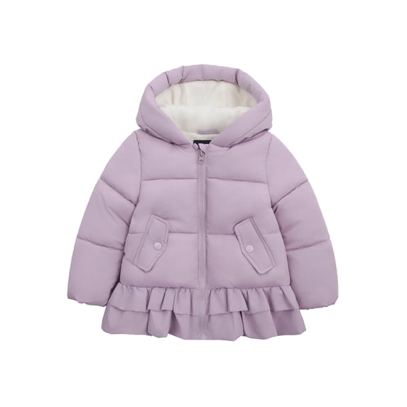 Rokka&Rolla Toddler Girls' Ruffle Winter Coat Fleece Lined Kids Jacket