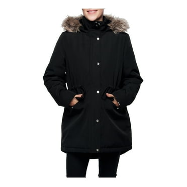 Rokka&Rolla Women's Fleece Lined Winter Coat with Faux Shearling Hood Parka Jacket