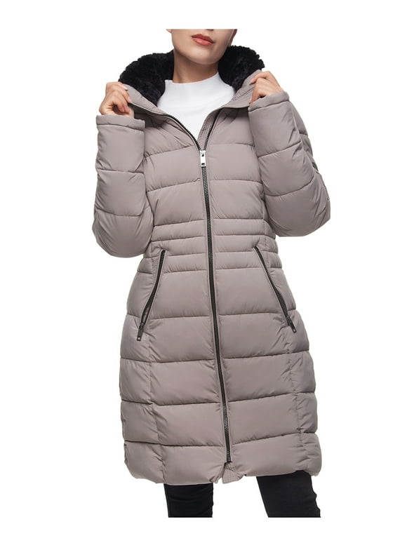 Rokka&Rolla Women's Heavy Long Winter Coat with Fleece Hood Parka Jacket