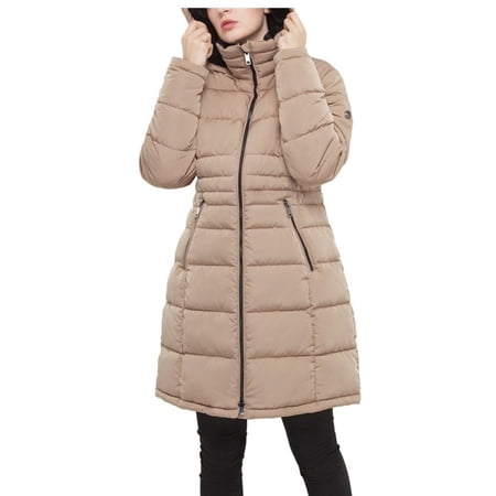 Rokka&Rolla Women's Heavy Long Winter Coat with Fleece Hood Parka Jacket