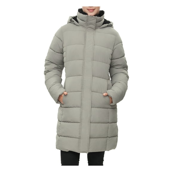 Rokka&Rolla Women's Insulated Long Winter Coat Fleece Hood Parka Jacket