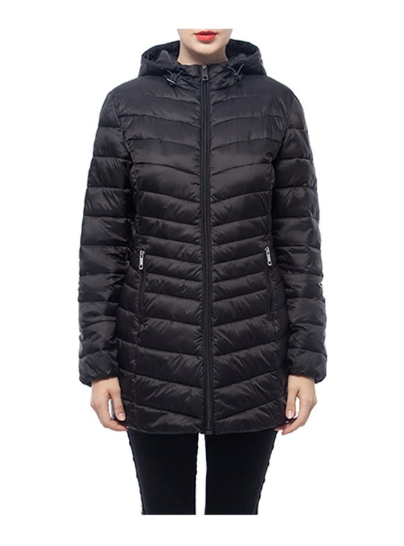 Rokka&Rolla Women's Light Long Coat Packable Puffer Jacket