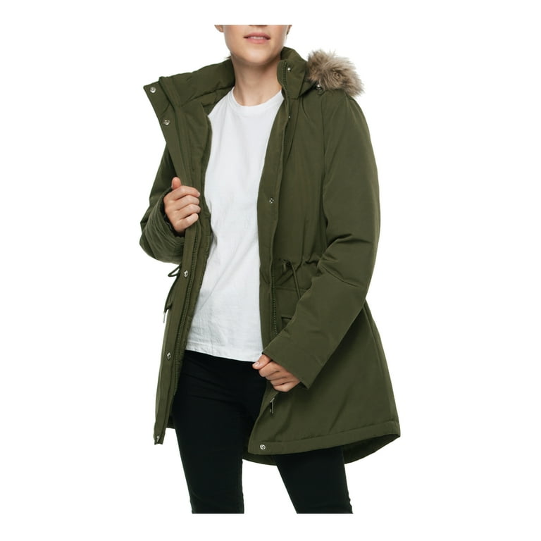 Rokka&Rolla Women's Mini Fur Lined Winter Coat with Faux Fur Hood Parka  Jacket (Exclusive on Walmart) 
