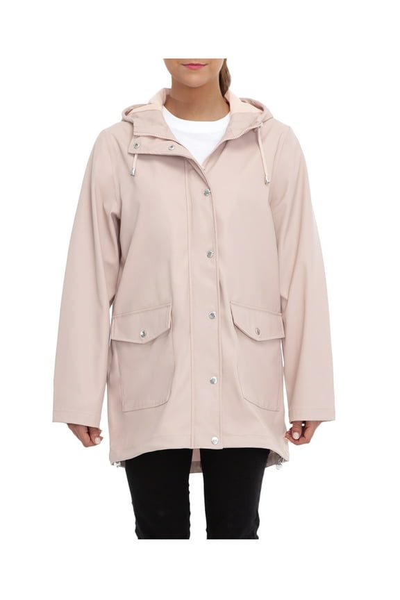 Rokka&Rolla Women's Waterproof Rain Coats Rubberized Jackets