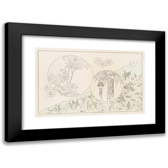 Rokkaku Shisui 14x11 Black Modern Framed Museum Art Print Titled - Shinsen Moyo No Shiori, Pl.14 (1868-1912)