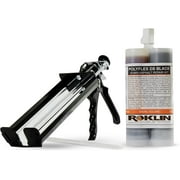 Roklin Systems, Inc. - Polyflex  Asphalt Crack Sealer, Quick-Drying Concrete Crack Filler Repair Kit with Cartridge Plus Gun for Pavement Maintenance and Home Improvement, 21 oz, Black