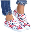 thumbnail image 1 of Rokment 4th of July Independence Day Low Top Fashion Sneakers for Women Patriotic Canvas Spring Fall Casual Comfortable Walking Flat Tennis Shoes Red Size 9.5, 1 of 5