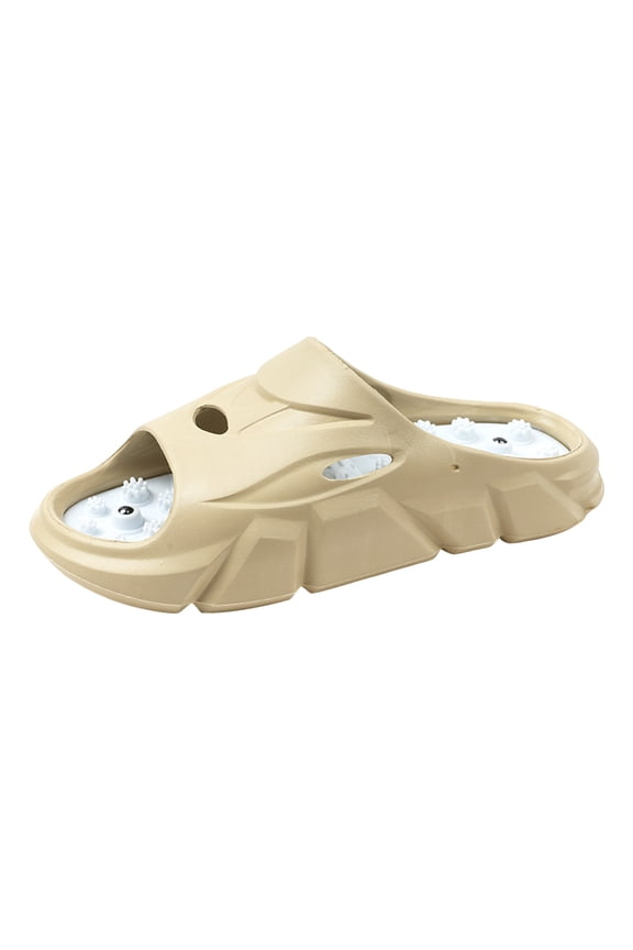 Adult Massage Cloud Slippers for Women Men Unisex Acupressure Neuropathy Plantar Fasciitis Relief Shoes Sandals Mat Beige Size 6