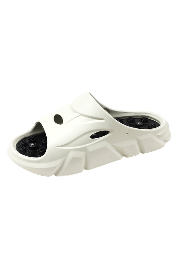 Adult Massage Cloud Slippers for Women Men Unisex Acupressure Neuropathy Plantar Fasciitis Relief Shoes Sandals Mat White Size 9