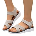 thumbnail image 1 of Rokment Athletic Orthopedic Walking Sandals for Women 2026 Comfortable Breathable Mesh Memory Foam Wedge Heels Arch Support Non Slip Work Summer Shoes Beige Size 6, 1 of 6