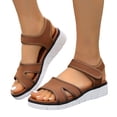 thumbnail image 1 of Rokment Athletic Orthopedic Walking Sandals for Women 2026 Comfortable Breathable Mesh Memory Foam Wedge Heels Arch Support Non Slip Work Summer Shoes Brown Size 7.5, 1 of 6