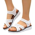 thumbnail image 1 of Rokment Athletic Orthopedic Walking Sandals for Women 2026 Comfortable Breathable Mesh Memory Foam Wedge Heels Arch Support Non Slip Work Summer Shoes White Size 8.5, 1 of 6