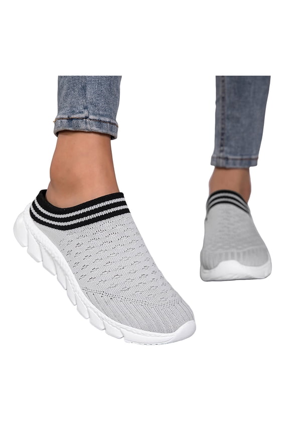 Athletic Walking Running Mules Backless Shoes for Women Lightweight Comfortable Orthopedic Memory Foam Clogs Handsfree Sandals Non Slip Nursing Work Half Slippers Sneakers D Size 9