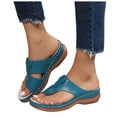 thumbnail image 1 of Rokment Beach Orthopedic Flip Flops for Women 2026 Comfortable Boho Summer Leather Platform Wedges Arch Support Walking Dress Slip on Sandals A Size 6, 1 of 7