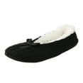 thumbnail image 1 of Rokment Bow Knit Ballet Slippers for Women Indoor Winter Warm Cozy Fuzzy Ballerina Slipper Socks House Shoes Non Slip Black Size 8, 1 of 3