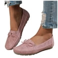thumbnail image 1 of Rokment Bow Slip on Loafers for Women Fashion Casual Comfortable Suede Walking Flat Bowknot Beach Travel Oxfords Dress Shoes 2026 Spring Fall Red Size 9.5, 1 of 7