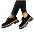 thumbnail image 1 of Rokment Buckles Platform Oxfords Slip on Penny Loafers for Women 2026 Spring Fall Vintage Casual Suede Chunky Mid Heel Walking Dressy Shoes Black Size 6.5, 1 of 7
