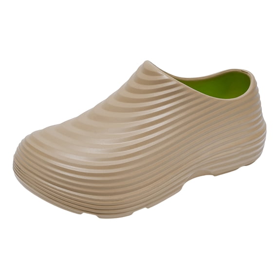 Rokment Chef Shoes for Women Men Non Slip Work Shoes Waterproof Oil Resistant Closed Toe Clogs Kitchen Restaurant Food Service Nursing Mules Khaki Size 9.5