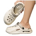 thumbnail image 1 of Rokment Chunky Platform Clogs for Women Men with Back Strap Hollow Breathable EVA Slip on Slide Sandals Cute Non-Slip Waterproof Outdoor Beach Pool Casual Garden Shoes Khaki Size 10, 1 of 5