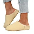 thumbnail image 1 of Rokment Clog Slip on Snow Boots for Women with Fleece Lined Winter Warm Fashion Suede Mules Booties Fuzzy Barefoot Indoor Outdoor House Shoes Beige Size 6.5, 1 of 7