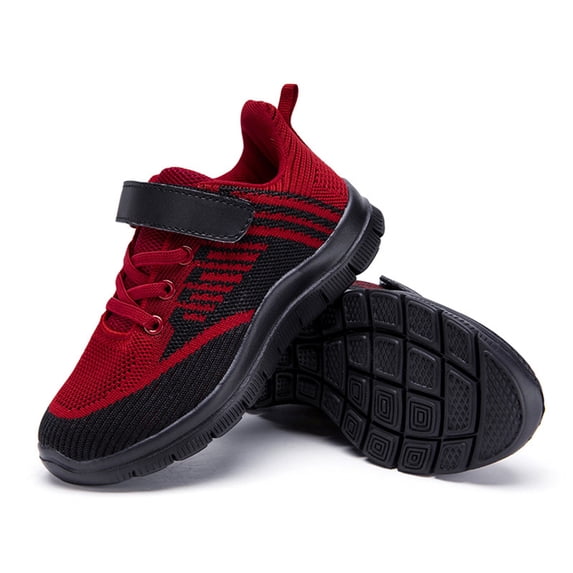 Rokment Color Block Knitted Running Training Shoes for Boys Girls Kids Tween Comfortable Arch Support Athletic Walking Trainers Gym Sneakers
