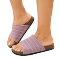 thumbnail image 1 of Rokment Cork Footbed Platform Slides Sandals for Women 2026 Summer Beach Vacation Comfortable Mesh Walking Flat Dress Slip on Slippers Wide Feet Pink Size 9.5, 1 of 7