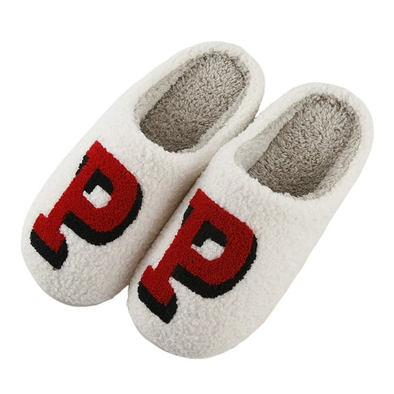 Rokment Couples Matching Fuzzy Memory Foam Slippers for Women Men Christmas Valentines Day Flower Bedroom Home House Shoes Winter Warm Cute Animal Indoor Outdoor Slip on F Size 7.5