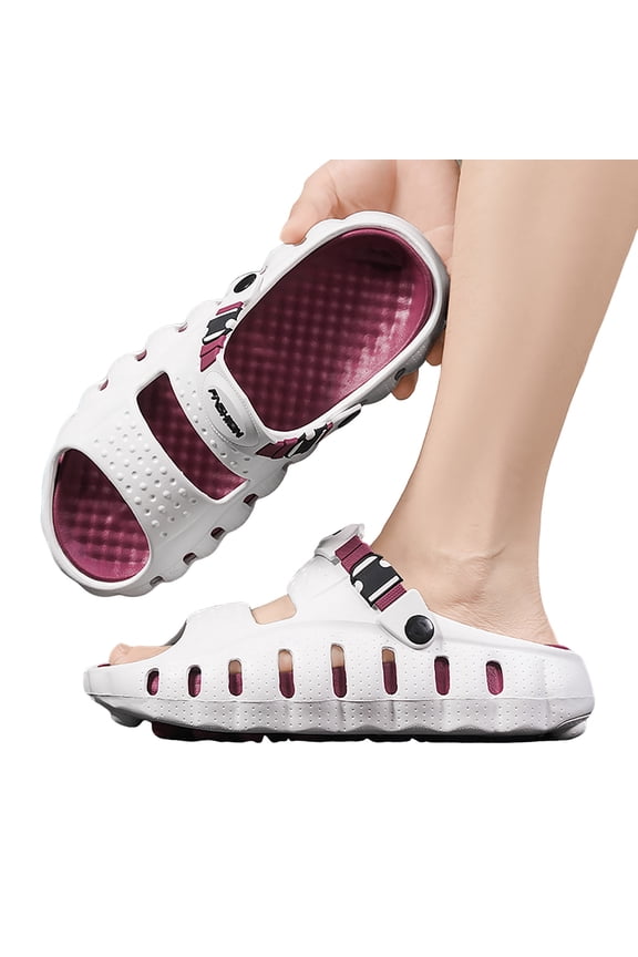 Orthopedic Cloud Pillow Sandals for Women Men with Adjustable Back Straps Adult Plantar Fasciitis Comfortable Platform Arch Support Walking Water Slippers Indoor Outdoor Wine Size 7.5
