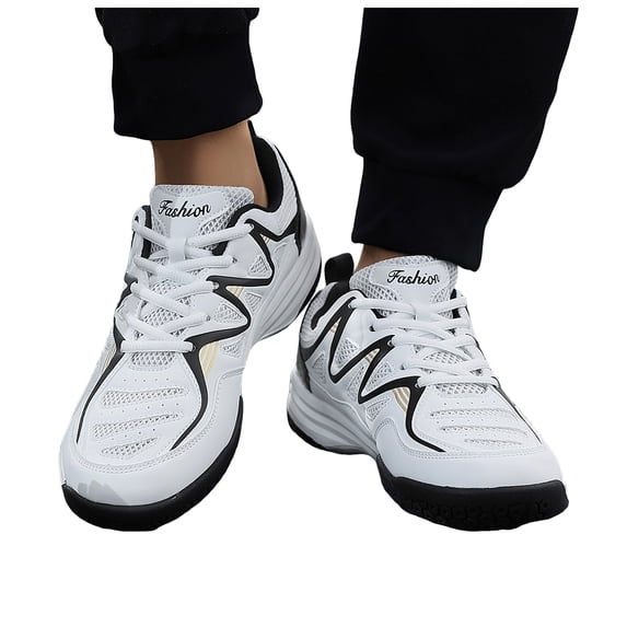 Rokment Couples Running Walking Tennis Shoes for Women Men Unisex Breathable Mesh Basketball Volleyball Badminton Training Sneakers Black Size 9