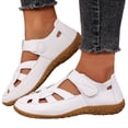 thumbnail image 1 of Rokment Fisherman Gladiiator Orthopedic Walking Sandals for Women 2026 Spring Summer Vintage Casual Hollow out Leather Closed Toe Arch Support Non Slip Work Nursing Shoes White Size 9.5, 1 of 6