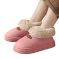 thumbnail image 1 of Rokment Fuzzy Winter Snow Boots House Shoes for Women Indoor and Outdoor Fashion Casual Plush Lined Warm Comfy Memory Foam Slippers Ankle Booties Pink Size 9.5, 1 of 6