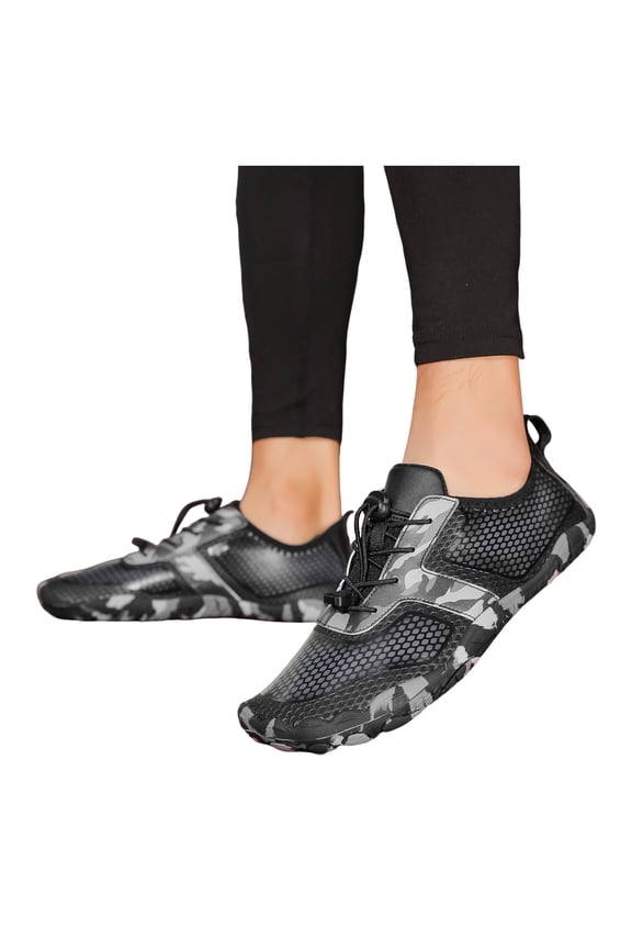 Hiking Barefoot Water Shoes for Women Men Beach Swim Pool River Quick Dry Athletic Wide Toe Outdoor Sport Kayaking Boating Rock Climbing Yoga Lake Diving Grey Size 7.5