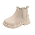 thumbnail image 1 of Rokment Kids Chelsea Ankle Boots Girls Solid PU Leather Anti Slip Rubber Sole Easy On Off School Daily, 1 of 5