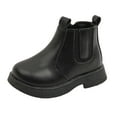 thumbnail image 1 of Rokment Kids Chelsea Ankle Boots Girls Solid PU Leather Anti Slip Rubber Sole Easy On Off School Daily, 1 of 8