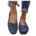 thumbnail image 1 of Rokment Loafers for Women 2026 Spring Fall Stylish Casual Suede Slip on Busiess Work Flat Shoes Comfortable Soft Driving Moccasins Dress Footwear Blue Size 9.5, 1 of 8