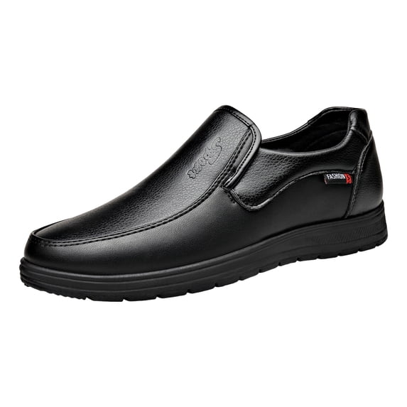 Rokment Men's Slip on Loafers Dress Shoes Classic Casual Leather Formal Business Work Driving Oxfords for Banquet Wedding Black Size 7.5