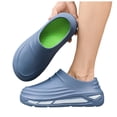 thumbnail image 1 of Rokment Men's Textured Chef Shoes Comfortable Slip Resistant Lightweight Waterproof Slip On Garden Clogs Work Mules for Kitchen Food Service Nursing Blue Size 10, 1 of 5