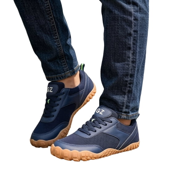Rokment Mens Barefoot Hiking Shoes Wide Toe Box Casual Non Slip Outdoor Walking Sneakers Lightweight Breathable Mesh Athletic Running Footwear