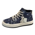 thumbnail image 1 of Rokment Mens High Top Fashion Sneakers Retro Streetwear Casual Ripped Denim Lace up Platform Canvas Walking Flat Tennis Shoes 2026 Blue Size 8, 1 of 6