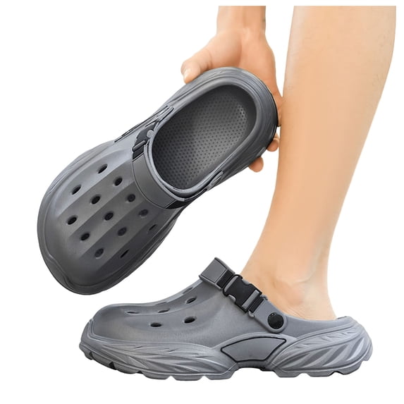 Rokment Mens Ortho Clogs Garden Shoes with Back Strap Lightweight Comfortable Chunky Pool Slides Bathroom Shower Water Sandals Closed Toe Beach Slippers