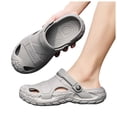 thumbnail image 1 of Rokment Mens Orthopedic Closed Toe Walking Slides Sandals with Back Strap EVA Arch Support Comfortable Non Slip Nursing Work Clogs Garden Shoes Beach Pool Slippers Indoor Outdoor Grey Size 9, 1 of 4