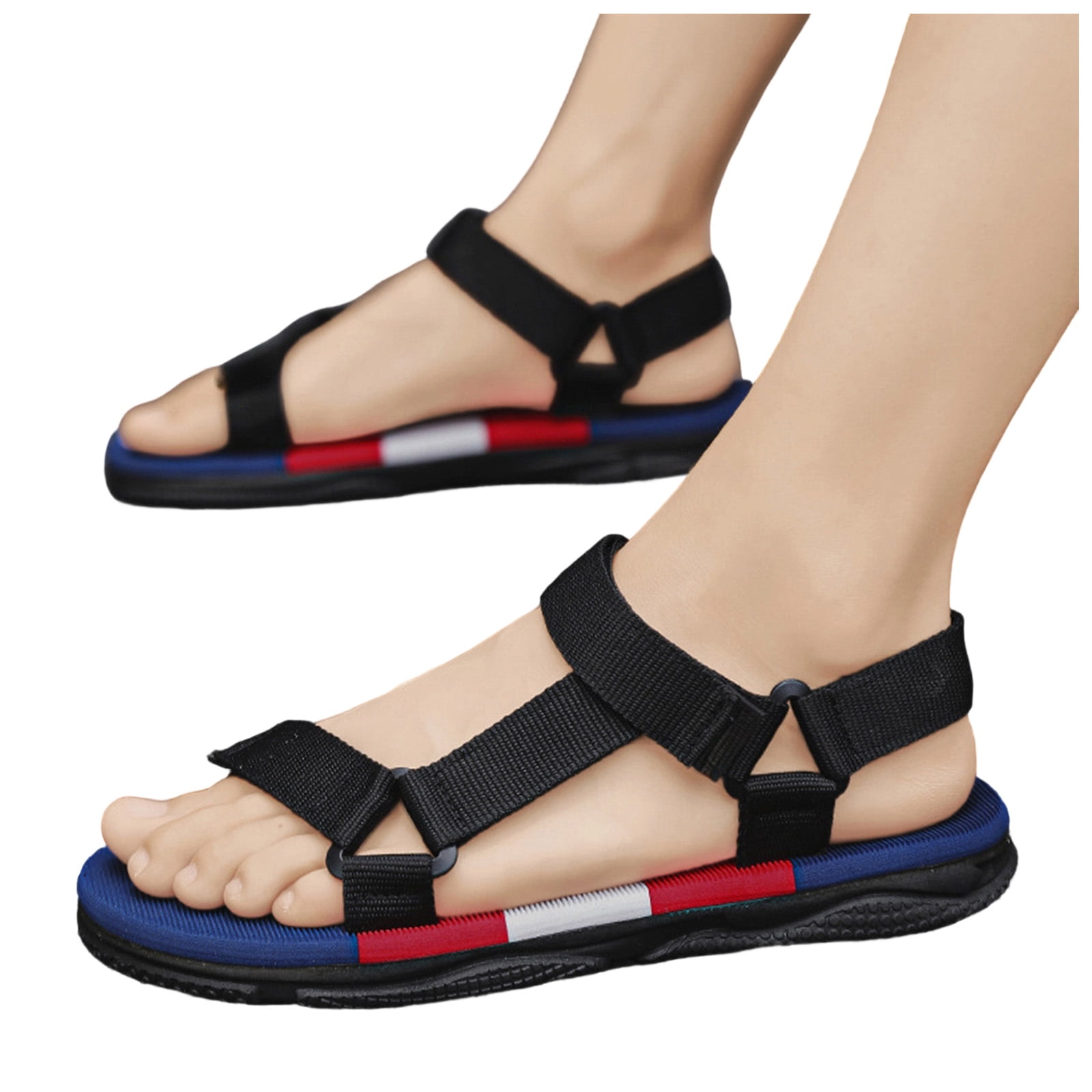 Men\'s Blue Comfortable Athletic Hiking Sport Sandals Outdoor Beach Shoes Mens Sports Sandals Outdoor Non-slip Hiking Shoes Summer  main image 3