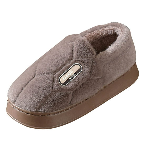 Rokment Mens Slippers Winter Warm Platform Memory Foam Bedroom House Shoes Slip on Snow Boots Home Booties for Indoor Outdoor A Size 8