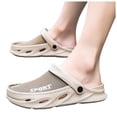 thumbnail image 1 of Rokment Mesh EVA Patchwork Wide Feet Clogs Garden Shoes for Men with Back Straps Breathable Waterproof Beach Slides Summer Casual Walking Slippers Water Sandals Khaki Size 7, 1 of 6