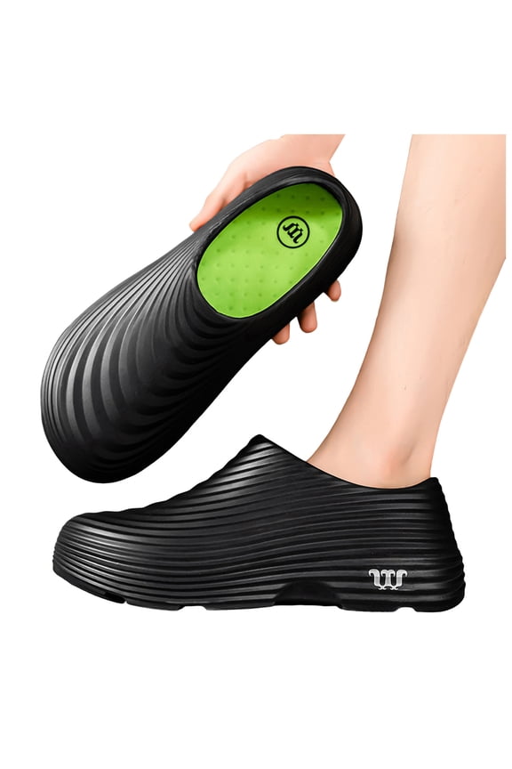 Non-Slip Chef Work Shoes for Women & Men Oil Resistant Waterproof Closed Toe Comfortable Mules Clogs for Kitchen Restaurant Nursing Food Service Gardening Black Size 10
