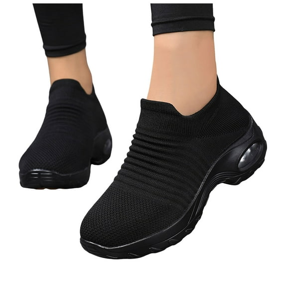 Rokment Orthopedic Shoes for Women with Air Cushion Arch Support Comfortable Knitted Slip on Socks Nursing Dancing Work Sneakers C Size 8.5