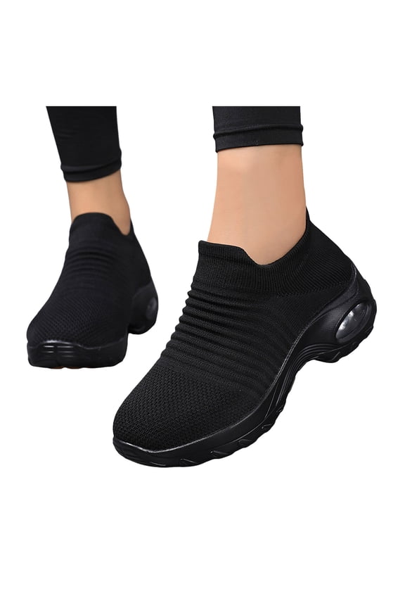 Orthopedic Shoes for Women with Air Cushion Arch Support Comfortable Knitted Slip on Socks Nursing Dancing Work Sneakers C Size 9